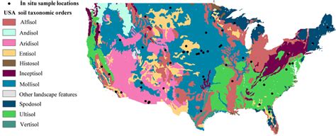 Map of soil taxonomic classification over the continental USA using the... | Download Scientific ...