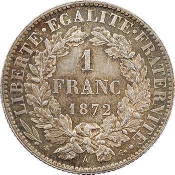 IIIe République 1 franc Cérès 1872 Paris iNumis boutique numismatique