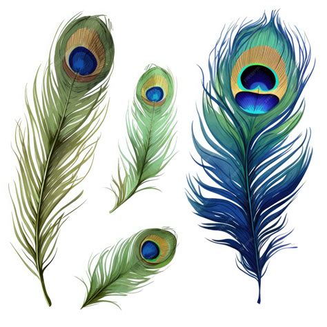 Premium AI Image | a drawing of peacock feathers with different colors.