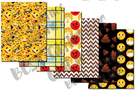 Emojis Digital Papers Emoji Emoticons Digital Paper Pack Etsy