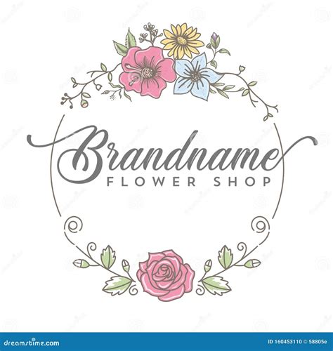 set  flower shop emblems logos badges labels  design elements