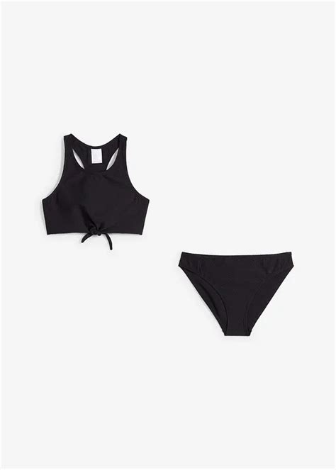 Sporty Bikini I Flott Strukturert Materiale Sort