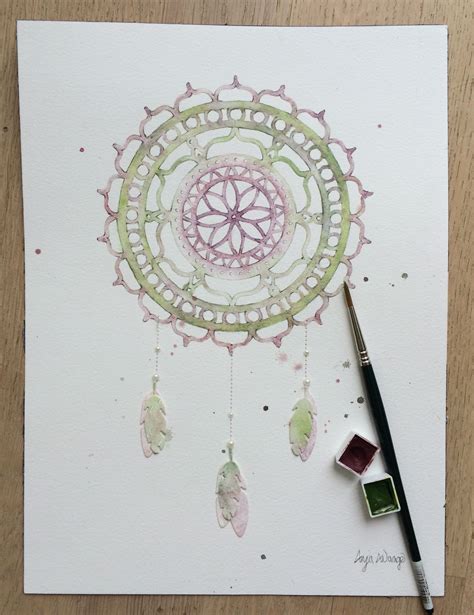 Watercolor Dreamcatcher Made By Anja Waage Aquarell Malen Aquarell