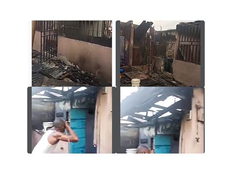 Photos: Angry Wife Sets Husband's House Ablaze in Port Harcourt.