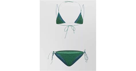 Oséree Bicolor Double Kini Bikini in Green Lyst