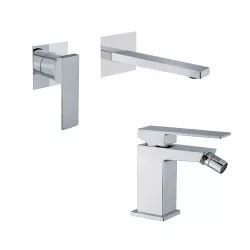 Set Miscelatori Lavabo A Muro Bidet In Ottone Cromato Karisma