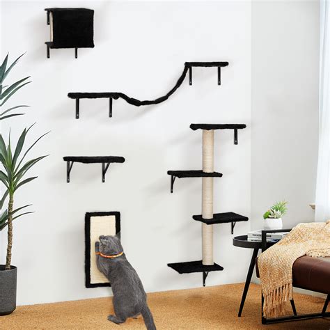 Cat Tree Climber Shelves Pcs Wood Wall Mounted Cat Climber Set