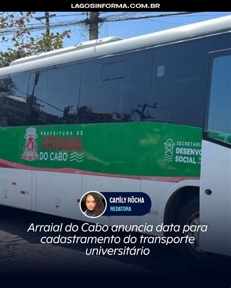 Arraial Do Cabo Anuncia Data Para Cadastramento Do Transporte