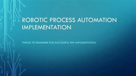 PPT Robotic Process Automation RPA Implementation Ampcus Inc