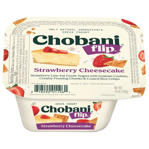 Chobani Flip Low Fat Strawberry Cheesecake Greek Yogurt Shop Yogurt