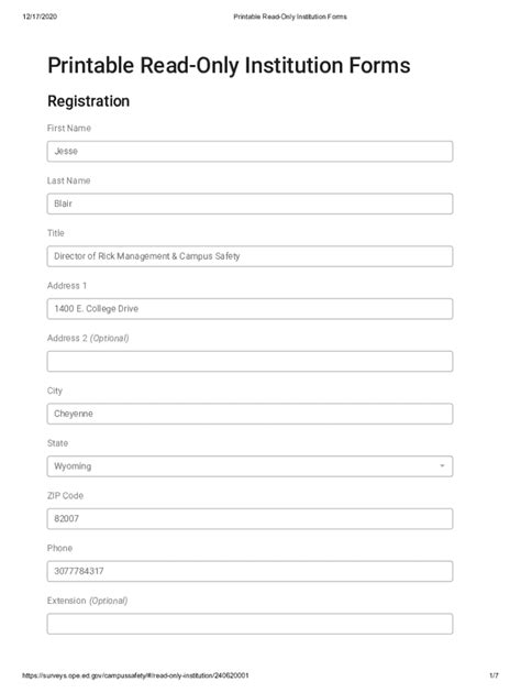 Fillable Online Printable Read Only Institution Forms LCCC WY EDU