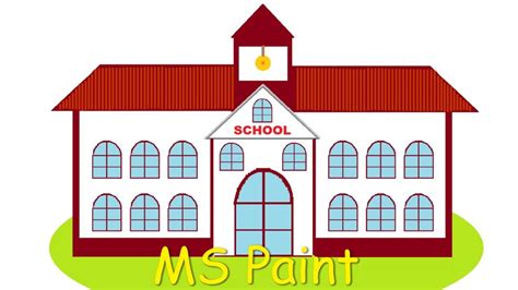 Cute Cartoon School Building Drawing In Ms Paint Part 6 School – NBKomputer