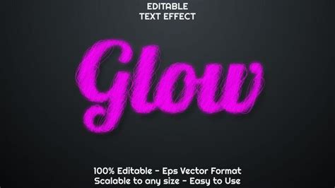 Premium Vector Sketch Purple Neon Glow Text Efefect Editable Text Style