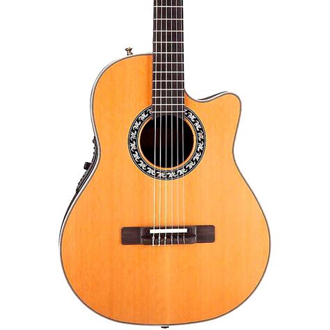 Ovation Elite Ax Mid Depth Cutaway Acoustic Electric Nylon String