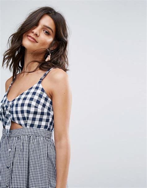 River Island Mixed Gingham Mini Cami Dress ShopperBoard