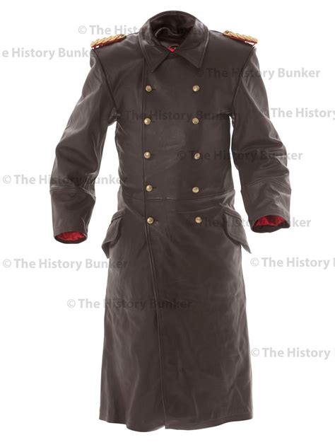 Ww2 German Army Senior Officer Leather Trench Coat Brown The