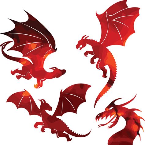 dragon pack wild animal vector fire 15634811 Vector Art at Vecteezy