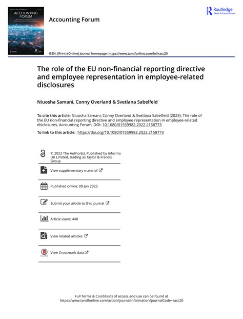 Pdf The Role Of The Eu Non Financial Reporting Directive And Employee