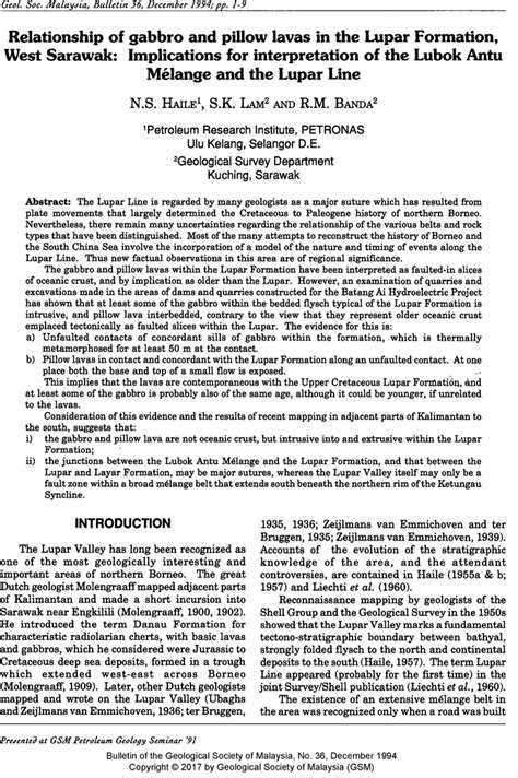 AAPG Datapages Archives Relationship Of Gabbro And Pillow Lavas In The