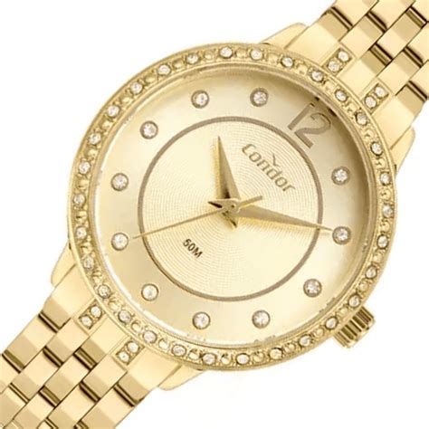 Rel Gio Feminino Condor Dourado Co Muqs K D Dourado