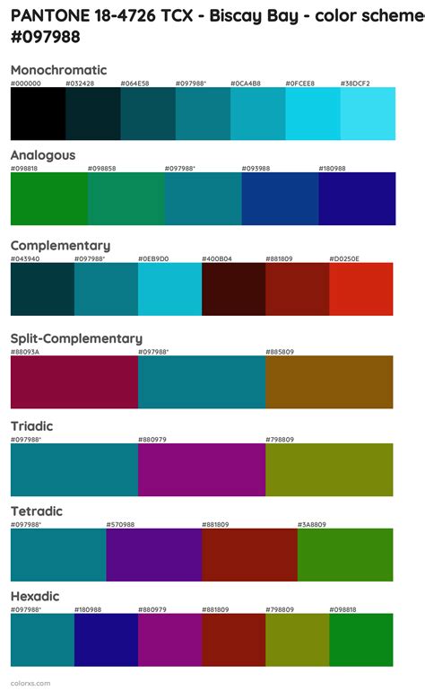 Pantone 18 4726 Tcx Biscay Bay Color Palettes