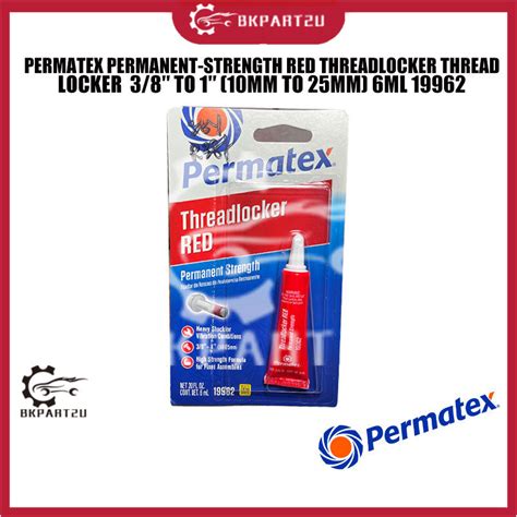 Permatex Permanent Strength Red Threadlocker Thread Locker To