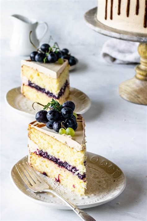 Grape Cake With Balsamic Caramel Swiss Meringue Buttercream Pies And