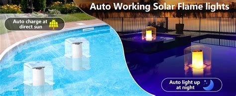 Askyli Solar Floating Pool Lights Ip Waterproof Solar Flame Pool