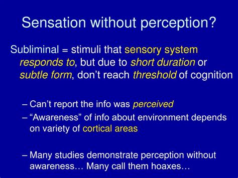 PPT - Subliminal Perception PowerPoint Presentation - ID:36905