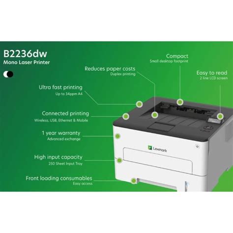 Lexmark B2236dw A4 Mono Laser Printer 18M0130 | Printer Base