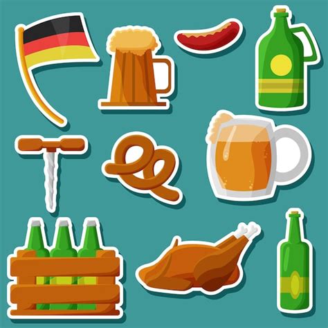 Premium Vector Set Of Happy Oktoberfest Sticker