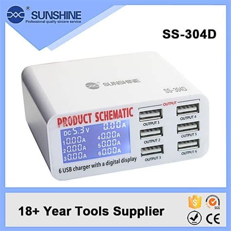 SUPER FAST USB CHARGER SUNSHINE SS 304D 6 OUTPUT PORT 6A Tool Box Set