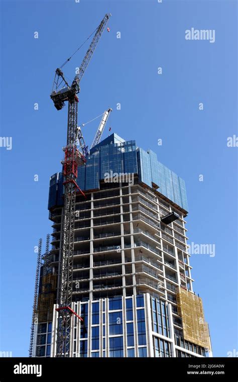 London, UK - November 22, 2020: Construction of a skyscraper buildings ...