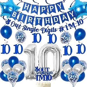 Amazon Joymemo Th Birthday Decorations Blue Peace Out Single