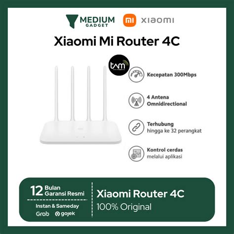 Xiaomi Mi Router 4c Smart Modem Wifi Wireless 300mbps Official