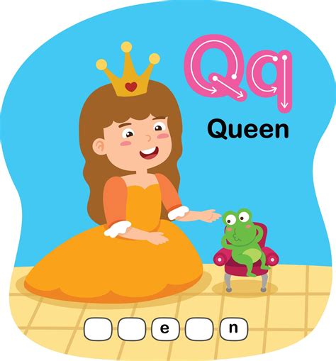 illustration isolated alphabet letter  queen  vector art