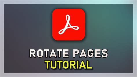 How To Rotate Pdf Page In Adobe Acrobat Reader Youtube