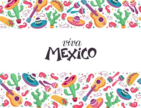 Cartel De Viva Mexico Vector Premium
