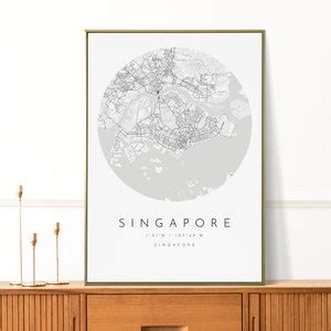 Singapore Map Print Singapore Map Poster Singapore City - Etsy