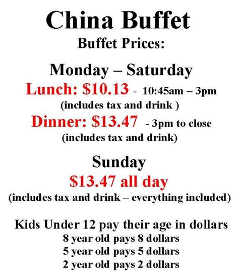 China Buffet - Buffet Prices, Mankato, MN