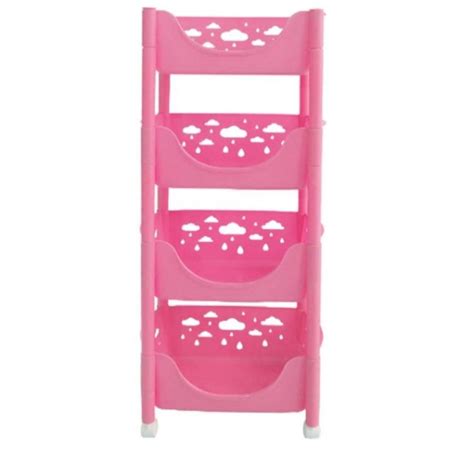 READY STOCK SW Plastic Trolley 3 4 Tier Cloud Trolley Storage Rack