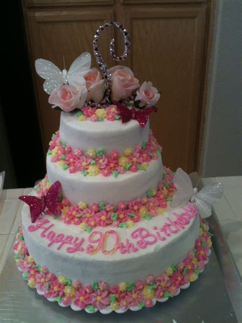 The Cake I Made For My Grandmas 90th Birthday Party 90th Birthday Cakes