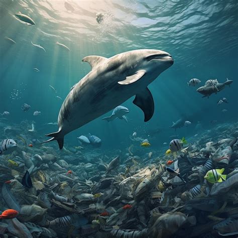 Concept Poster Stop ocean plastic pollution Ocean pollution | Premium ...