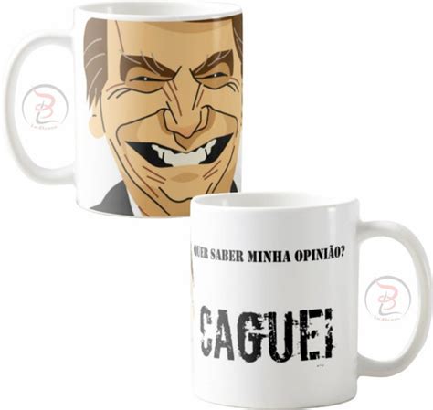 Caneca Bolsonaro Caguei Meme Engraçada Parcelamento sem juros