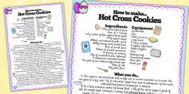 Hot Cross Buns Recipe Recipe Cards Teacher Made Twinkl