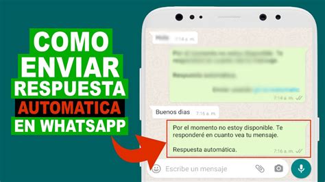 Como Enviar Respuesta Automatica En Whatsapp Youtube