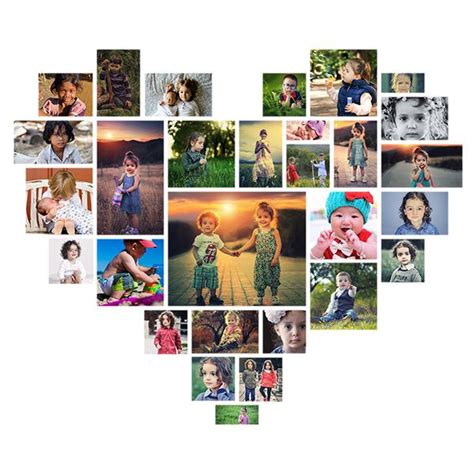 Heart Shaped Photo Collage Template