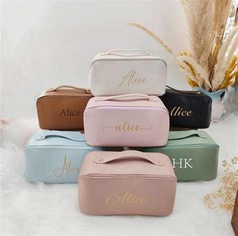 Personalised Cosmetic Bag With Monogram Custom Makeup Bag Personalized