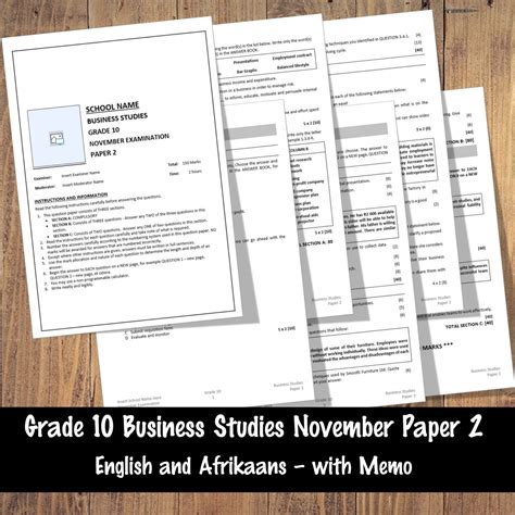 Grade 10 Business Studies November Paper 2 Eng And Afr With Memo