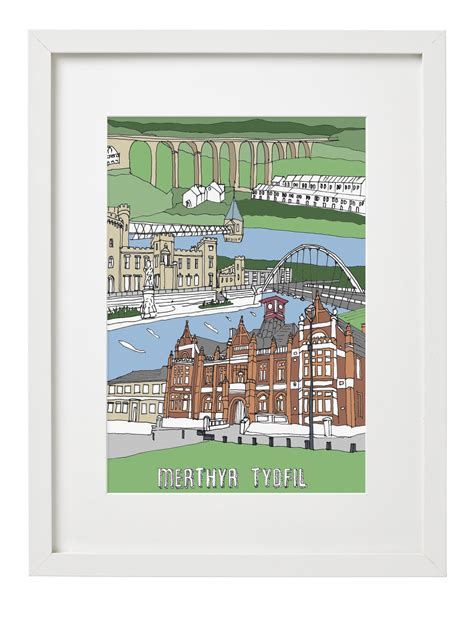 Merthyr Tydfil. Colour Illustration. - Etsy